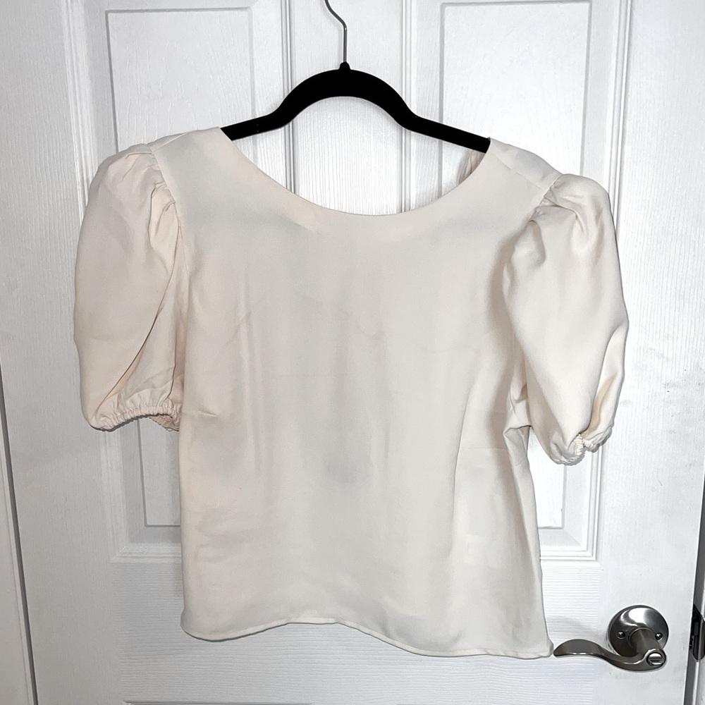 Cream Cropped Blouse